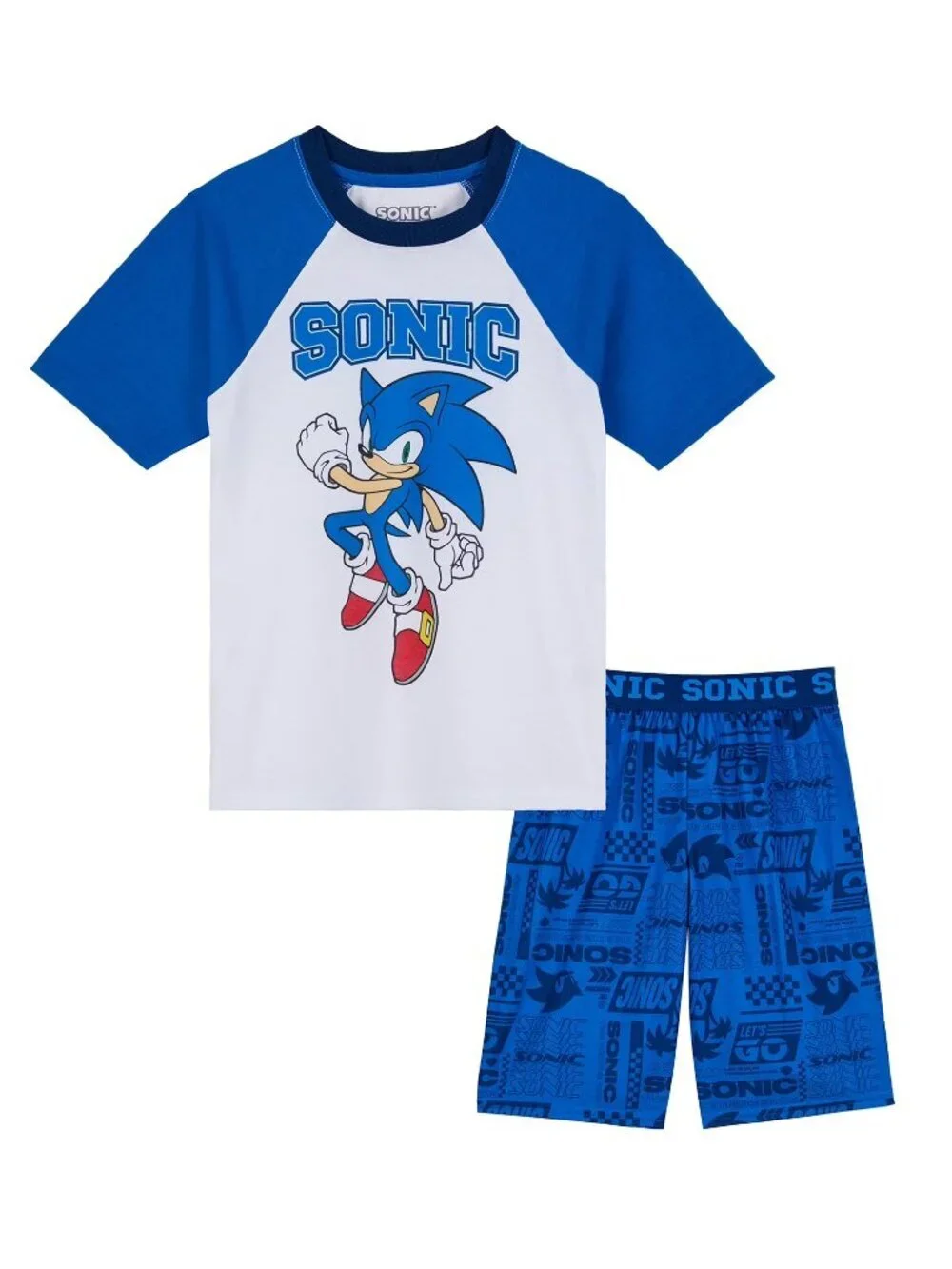 Sonic The Hedgehog Boys 2 Piece Pajama Set Blue Sleepwear Size XS (4-5) NWT
